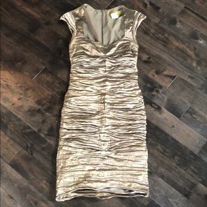 Nicole Miller ruched Bandage Dress in bronze